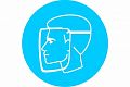 Предписывающий знак безопасности М08. "Работать в защитном щитке"